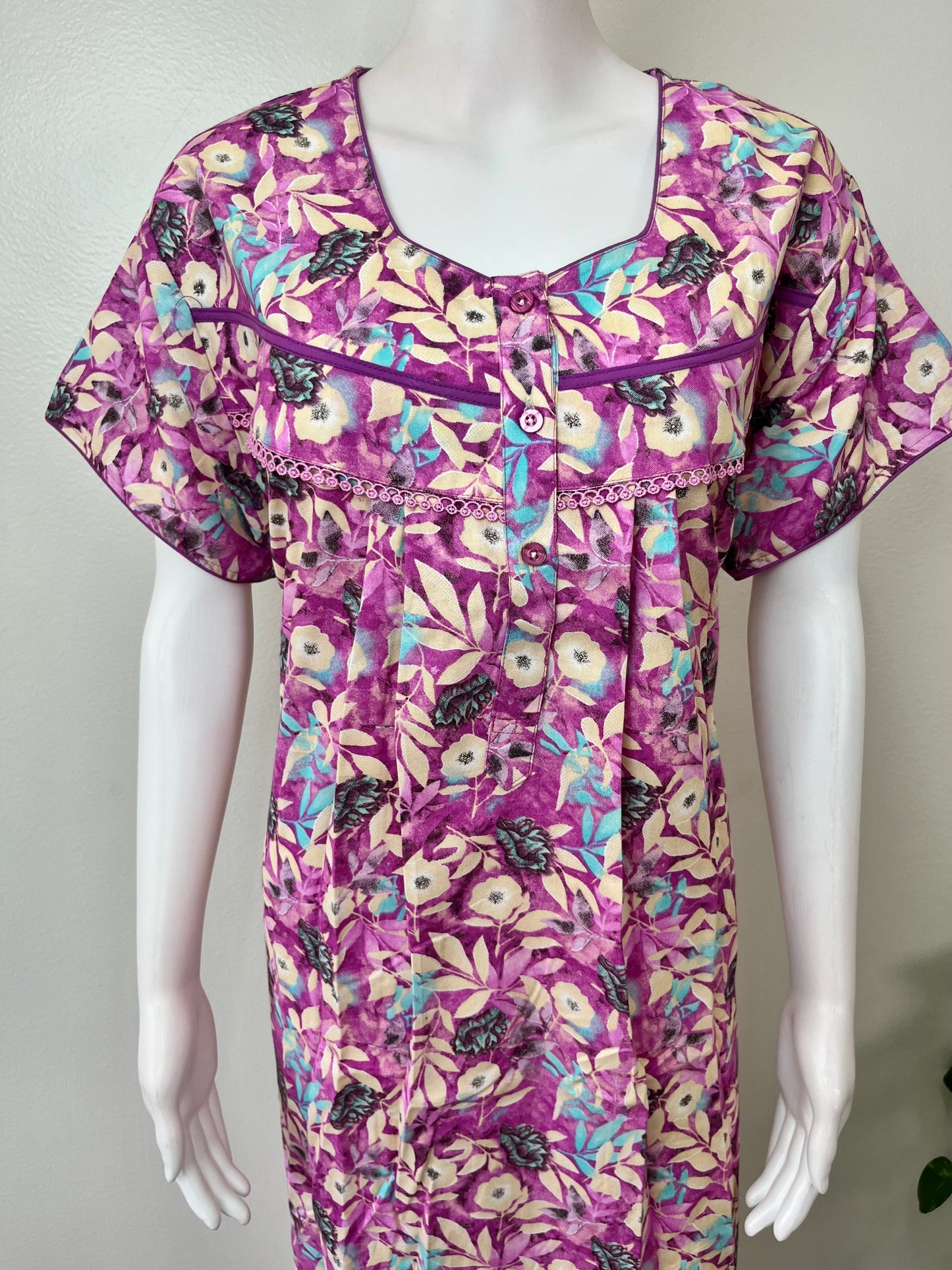 Pink Floral Printed Alpine Nightgown