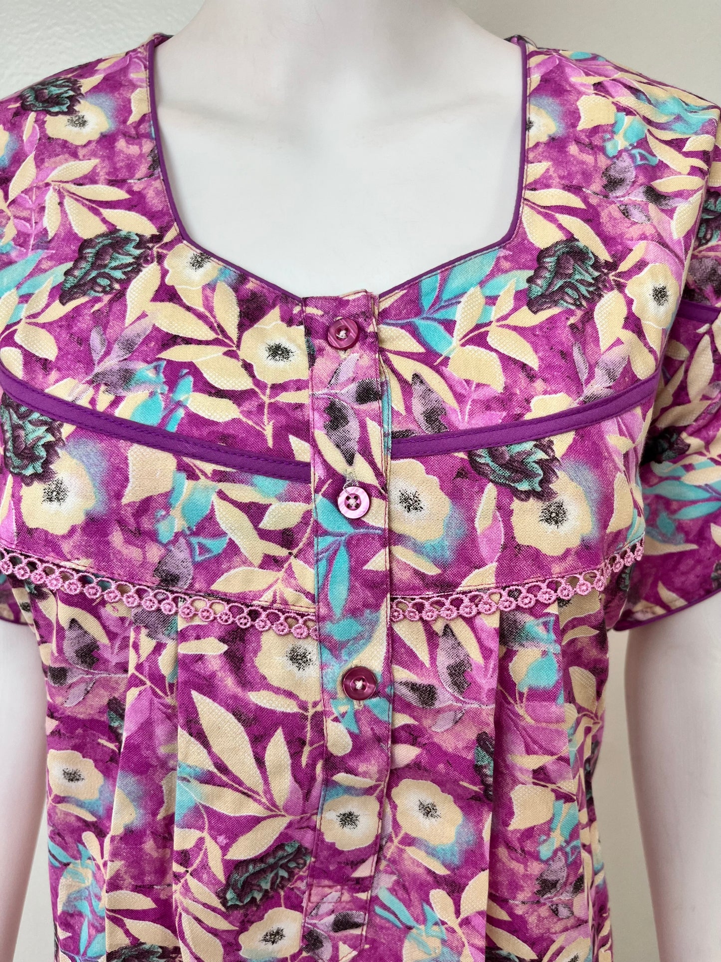 Pink Floral Printed Alpine Nightgown