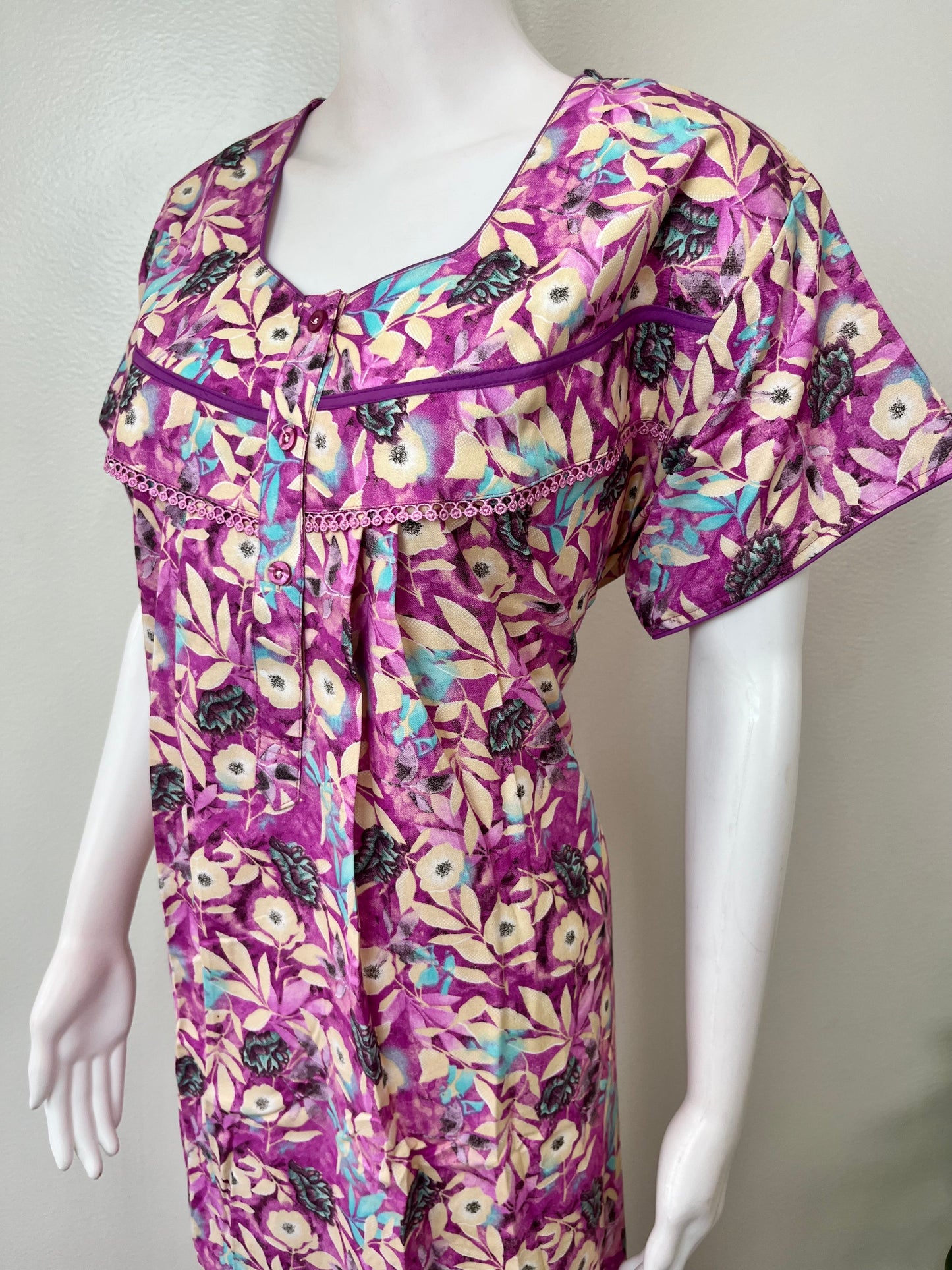 Pink Floral Printed Alpine Nightgown