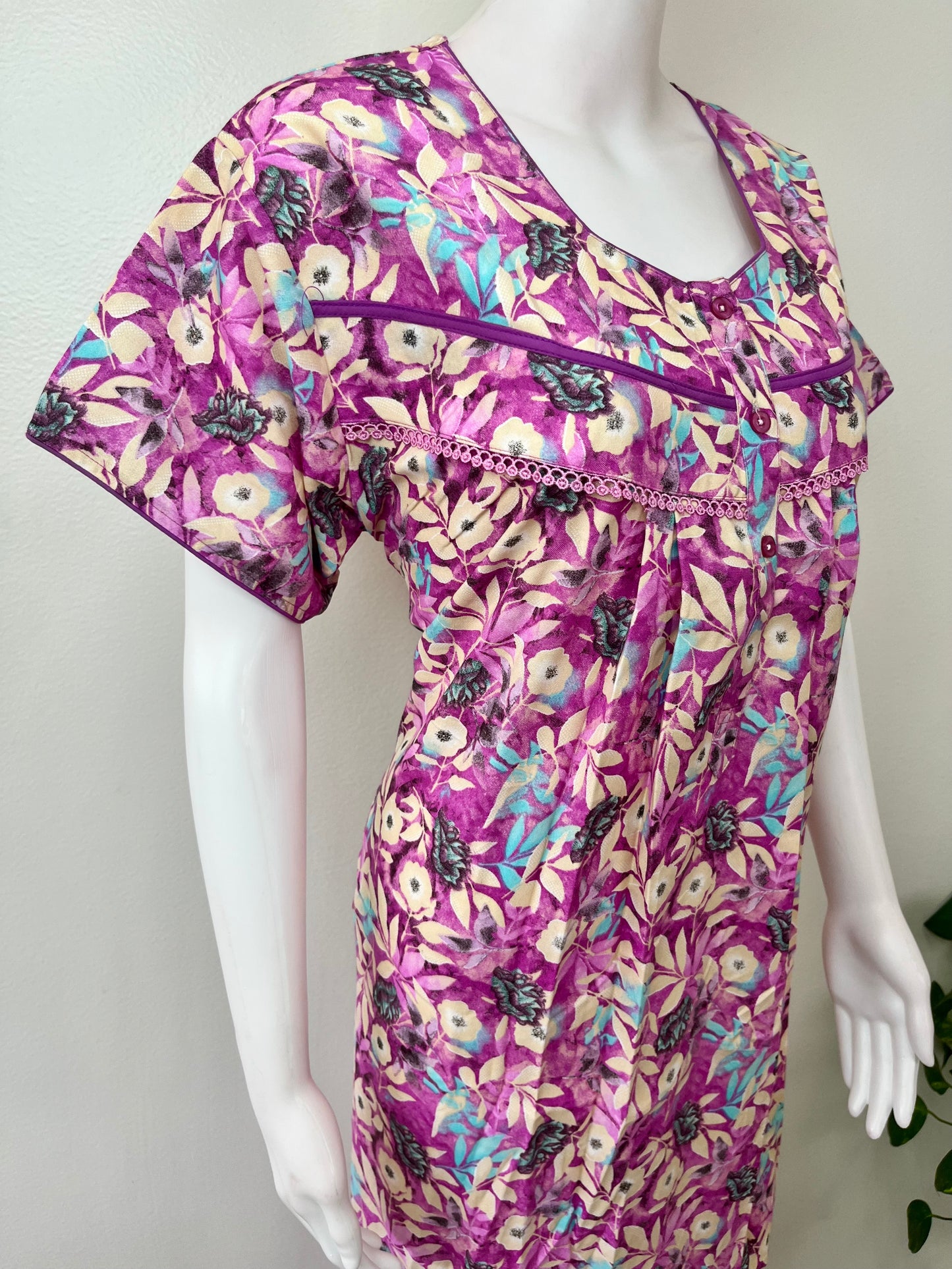 Pink Floral Printed Alpine Nightgown