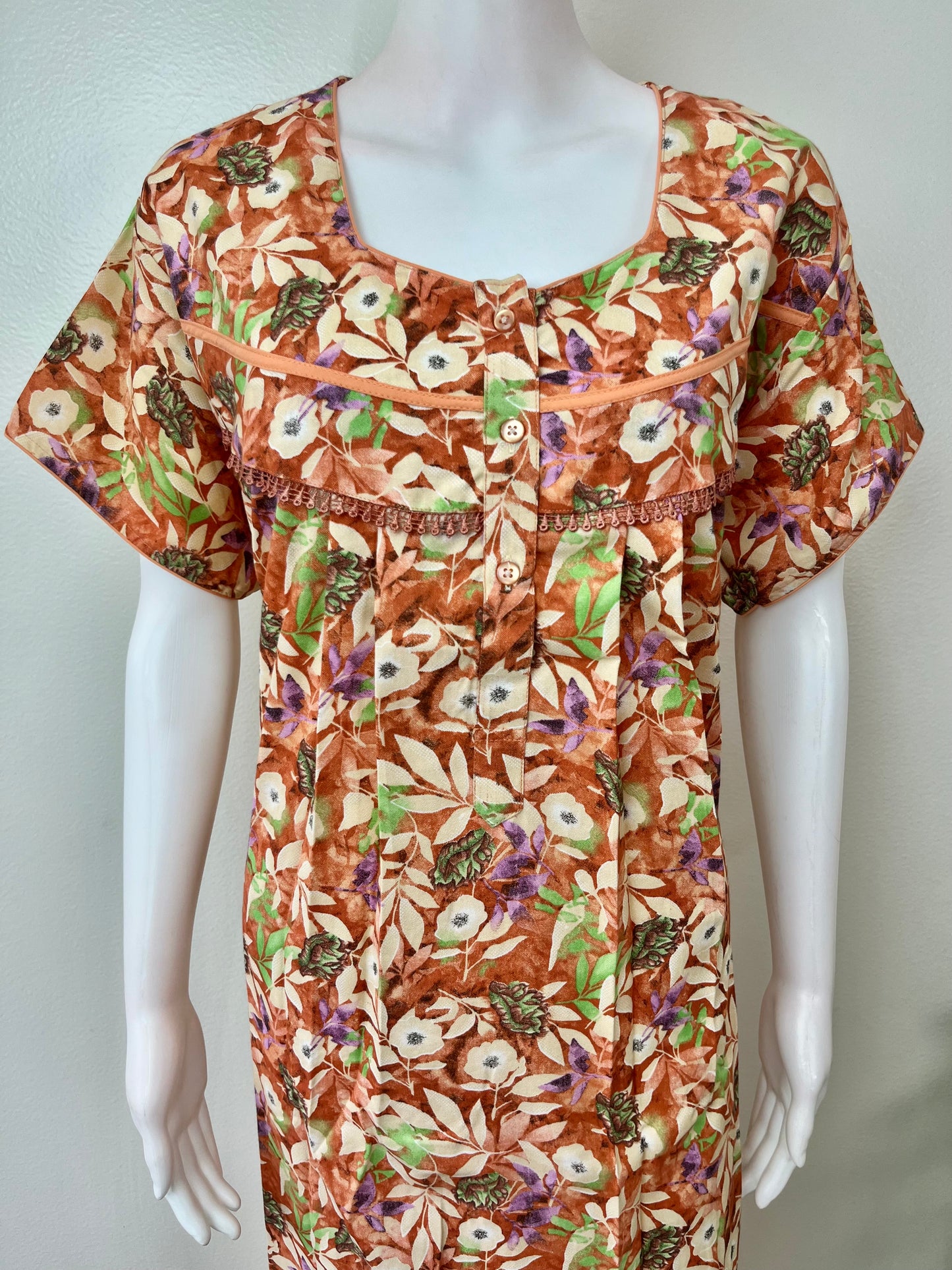 Orange Alpine Fabric Nighty for Women