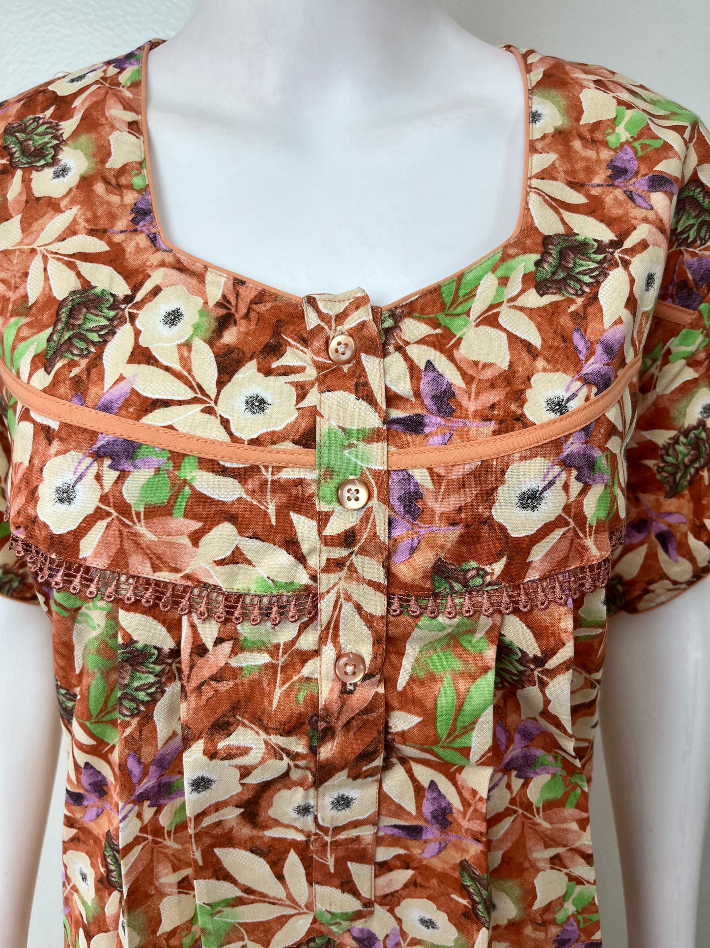Orange Alpine Fabric Nighty for Women