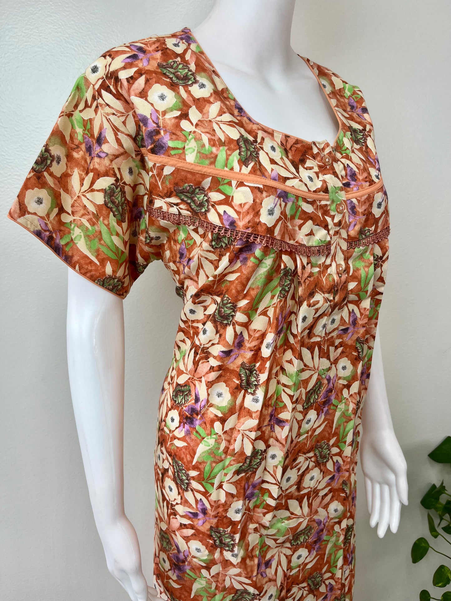 Orange Alpine Fabric Nighty for Women