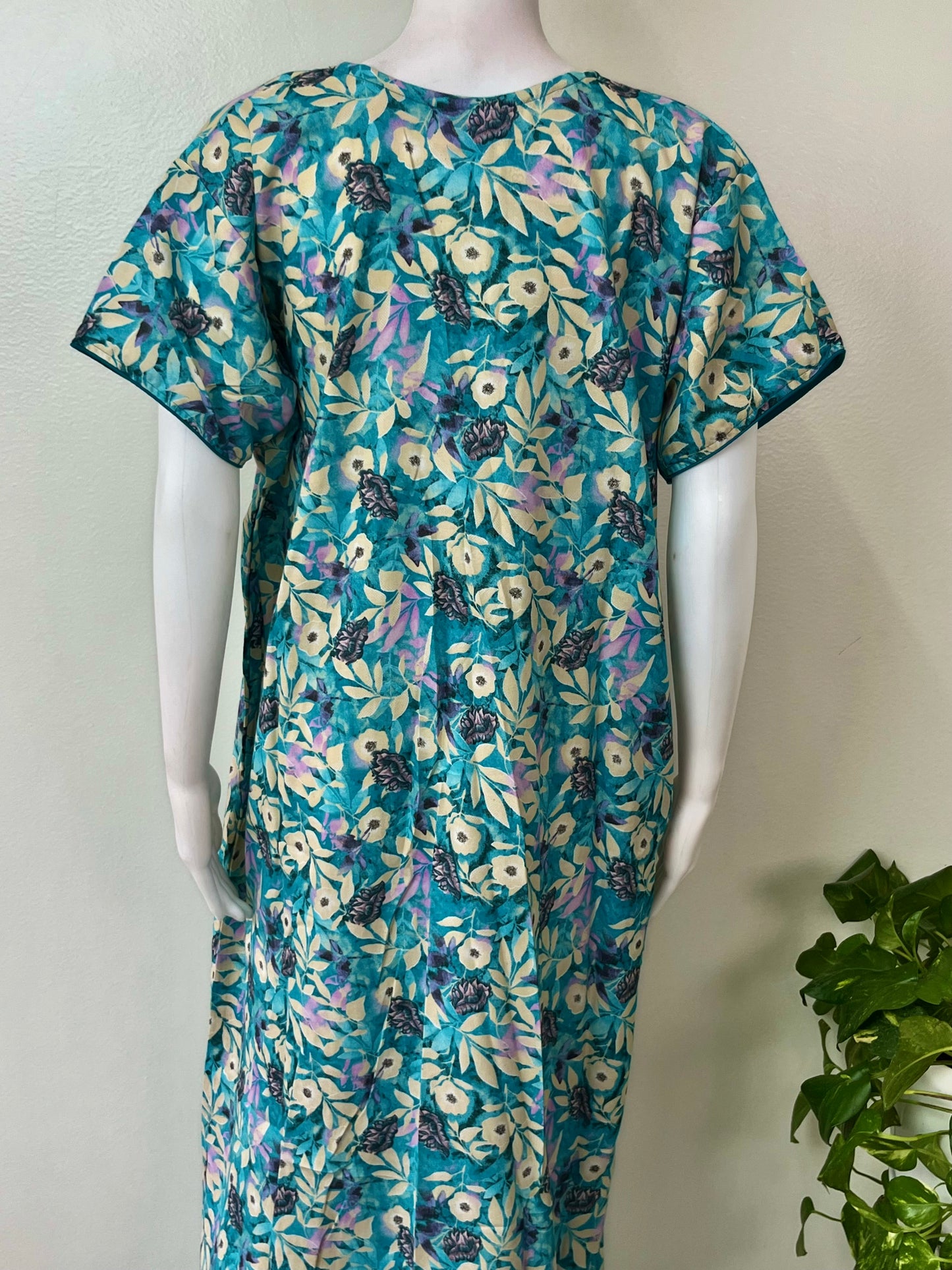 Blue Printed Alpine Fabric Nightgown