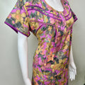 Pink & Yellow Floral Printed Alpine Nighty