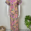 Pink & Yellow Floral Printed Alpine Nighty
