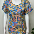 Blue & Yellow Alpine Fabric Soft & Breathable Nightgown