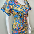 Blue & Yellow Alpine Fabric Soft & Breathable Nightgown