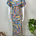 Blue & Yellow Alpine Fabric Soft & Breathable Nightgown