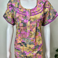 Pink & Yellow Floral Printed Alpine Nighty