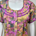 Pink & Yellow Floral Printed Alpine Nighty