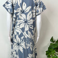 Blue Pleated Style Alpine Fabric Nighty for Women
