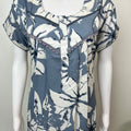 Blue Pleated Style Alpine Fabric Nighty for Women