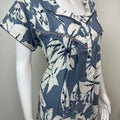 Blue Pleated Style Alpine Fabric Nighty for Women