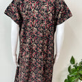 Black Kalamkari Printed Alpine Fabric Nighty