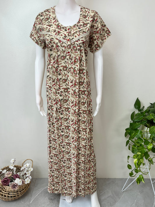 Cream Soft & Breathable Alpine Fabric Nightgown