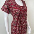 Pleated Style Alpine Fabric Women's Nighty