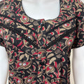 Black Kalamkari Printed Alpine Fabric Nighty