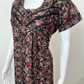 Black Kalamkari Printed Alpine Fabric Nighty