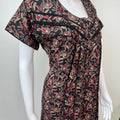 Black Kalamkari Printed Alpine Fabric Nighty
