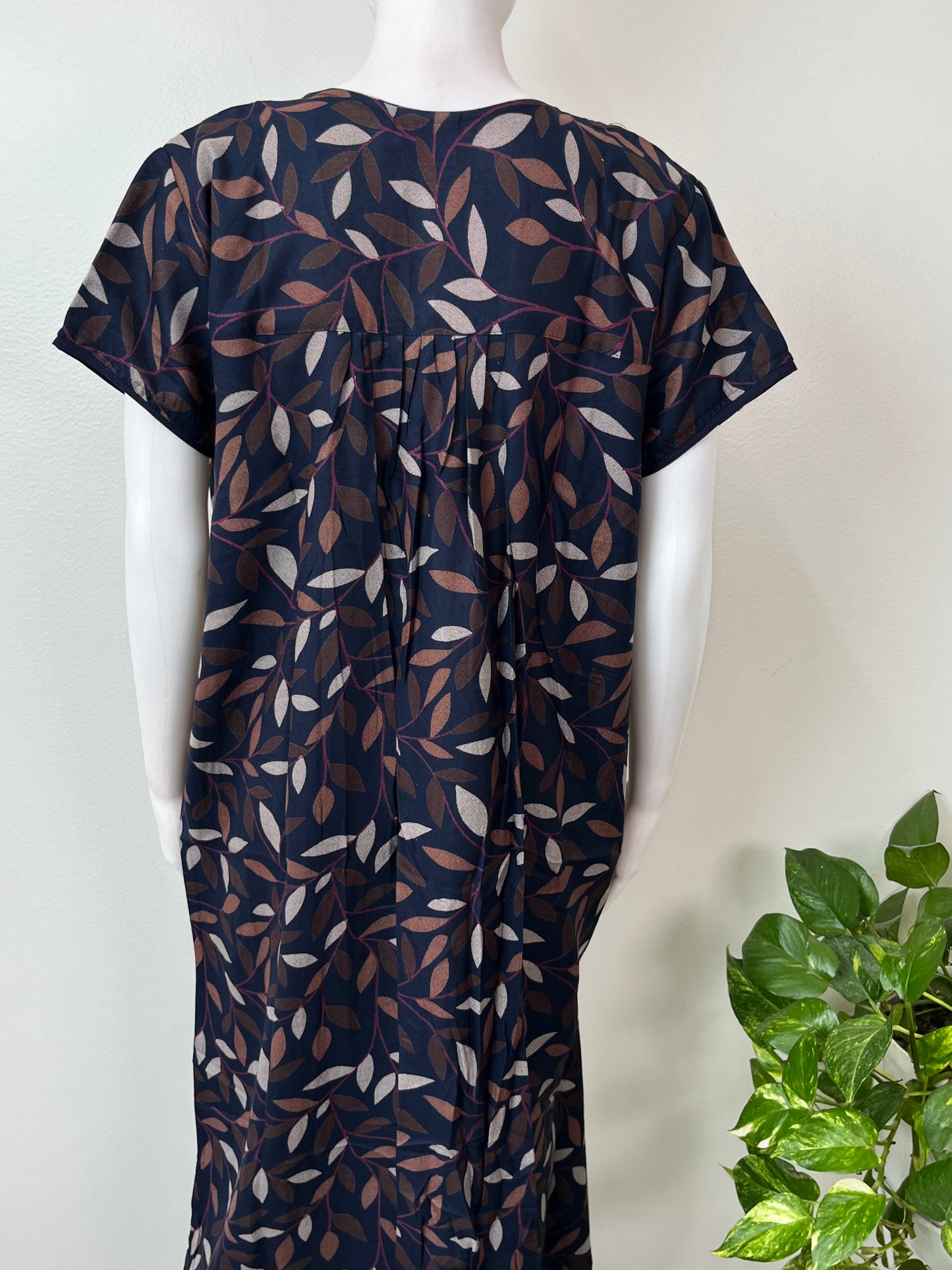Navy Blue Soft & Breathable Alpine Fabric Nightgown
