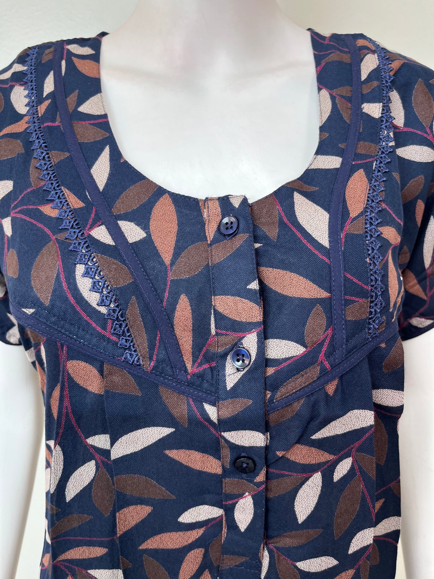 Navy Blue Soft & Breathable Alpine Fabric Nightgown