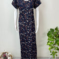 Navy Blue Soft & Breathable Alpine Fabric Nightgown