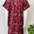 Red Pleated Style Alpine Fabric Nighty