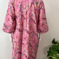 Pink Alpine Fabric 3/4th Sleeves Nighty Elegant & Long-Lasting
