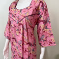 Pink Alpine Fabric 3/4th Sleeves Nighty Elegant & Long-Lasting