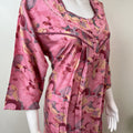 Pink Alpine Fabric 3/4th Sleeves Nighty Elegant & Long-Lasting