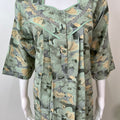 Green Printed 3/4th Sleeves Alpine Fabric Nighty