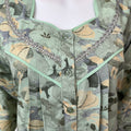 Green Printed 3/4th Sleeves Alpine Fabric Nighty