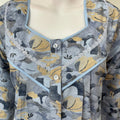 Sky Blue Printed Long Sleeves Alpine Fabric Nighty