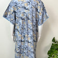 Sky Blue Pleated Style Alpine Fabric Nightgown