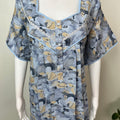 Sky Blue Pleated Style Alpine Fabric Nightgown