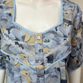 Sky Blue Pleated Style Alpine Fabric Nightgown
