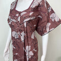 Brown Stone Printed Alpine Fabric Nightgown