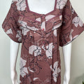Brown Stone Printed Alpine Fabric Nightgown