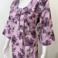 Pink 3/4th Sleeves Alpine Fabric Nightgown