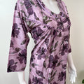 Pink 3/4th Sleeves Alpine Fabric Nightgown
