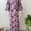 Pink 3/4th Sleeves Alpine Fabric Nightgown