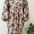 Cream Soft & Breathable Alpine Fabric 3/4th Sleeves Nightgown