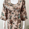 Cream Soft & Breathable Alpine Fabric 3/4th Sleeves Nightgown