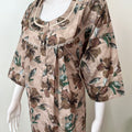 Cream Soft & Breathable Alpine Fabric 3/4th Sleeves Nightgown