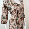 Cream Soft & Breathable Alpine Fabric 3/4th Sleeves Nightgown