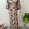 Cream Soft & Breathable Alpine Fabric 3/4th Sleeves Nightgown