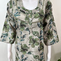 Green Alpine Fabric 3/4th Sleeves Nightgown