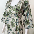 Green Alpine Fabric 3/4th Sleeves Nightgown