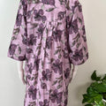 Pink 3/4th Sleeves Alpine Fabric Nightgown